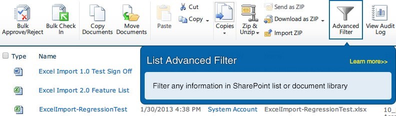 SharePoint List Advanced Filter